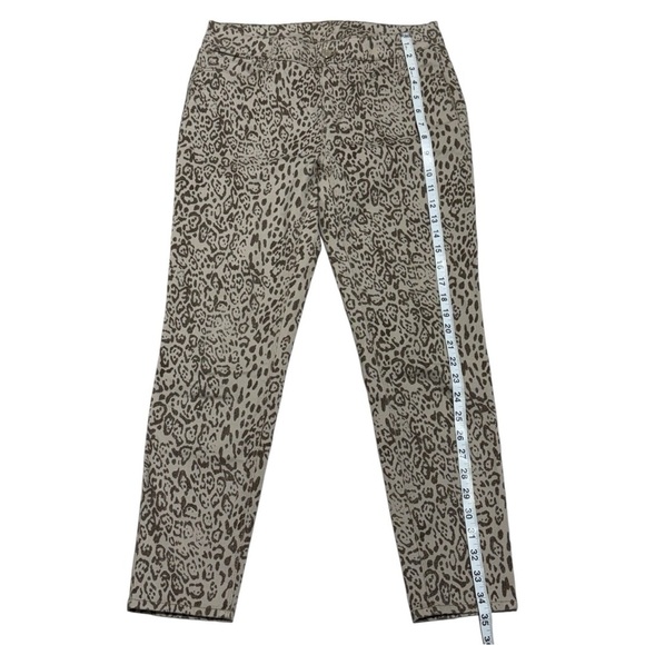 White House Black Market Women's Leopard Print Mid Rise Skinny Crop Jeans Size 4 - Picture 6 of 10